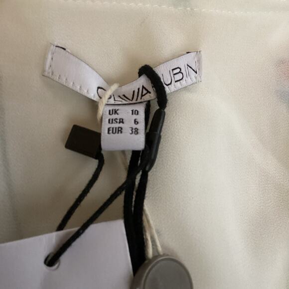 Olivia Rubin Lily White Chiffon Ruffle Floral Midi Dress 6 NWT $560 - Picture 10 of 12